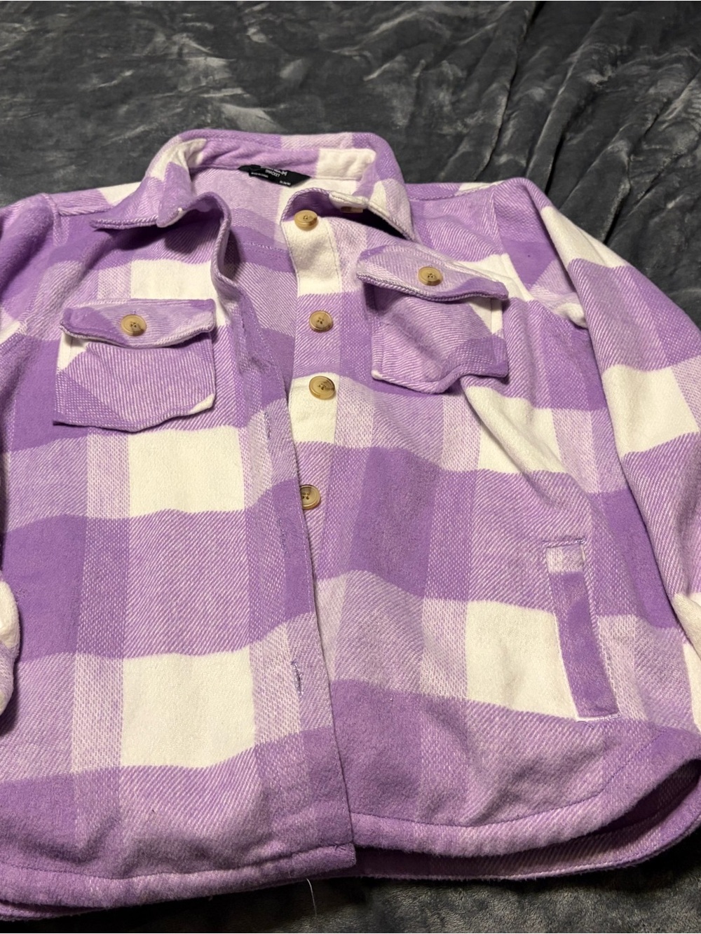 Member's Mark Lavender & White Plaid Shacket